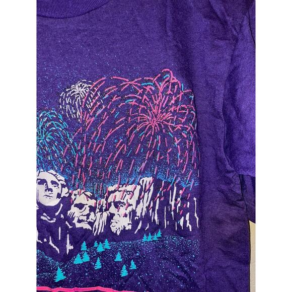 Vintage Mount Rushmore Shirt Firework Purple Graphic Tee 1990s VTG 90s Medium - Picture 4 of 13
